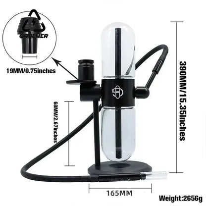 360° glass gravity hookah with rotating system
